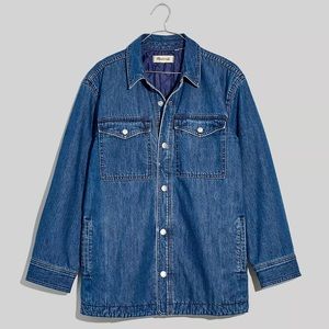 Quilted-Lining Denim Shirt-Jacket